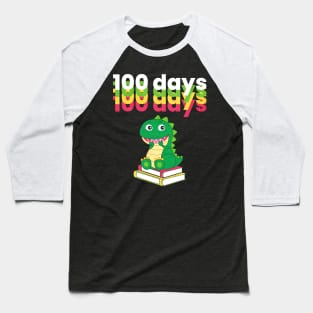 100 Days of School Dinosaur Baseball T-Shirt